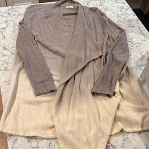 Shimera Women's Beige and Cream Open Front Sweater